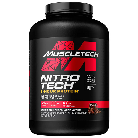 MuscleTech NitroTech 8 Hour Protein Double Rich Chocolate 2.72kg