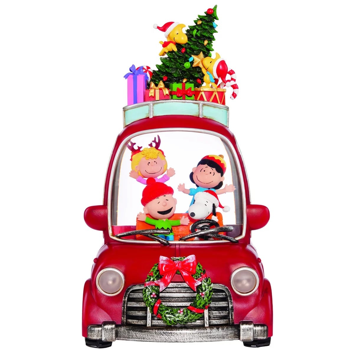 Peanuts Christmas LED Water Spinning Car 35cm Snoopy Holiday Display