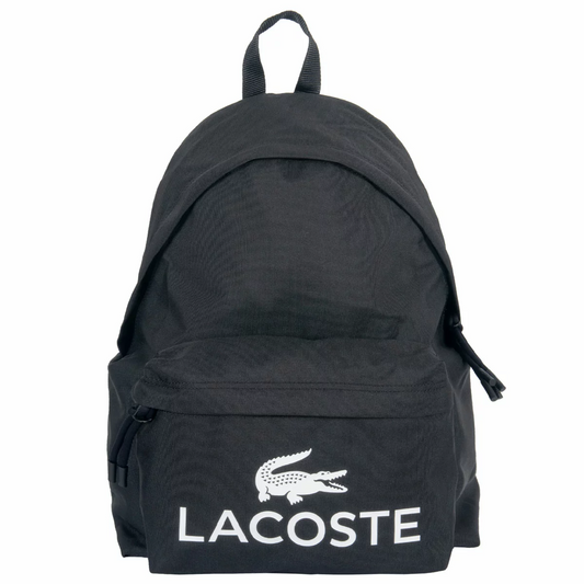 Lacoste Big Logo Black Backpack Premium Unisex Laptop Travel School Bag Durable