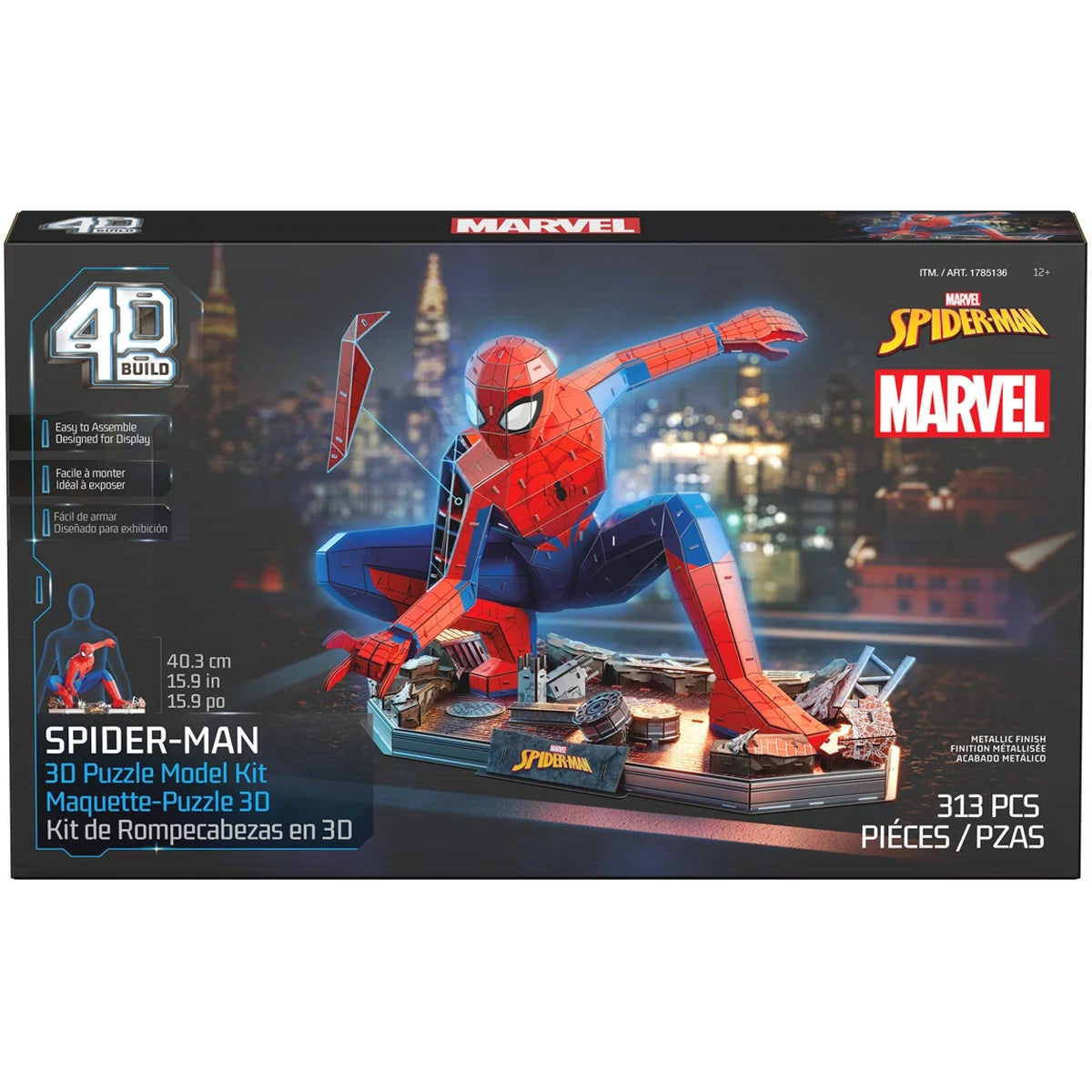 4D Build Marvel Spider-Man 3D Puzzle Model Kit with Display Stand