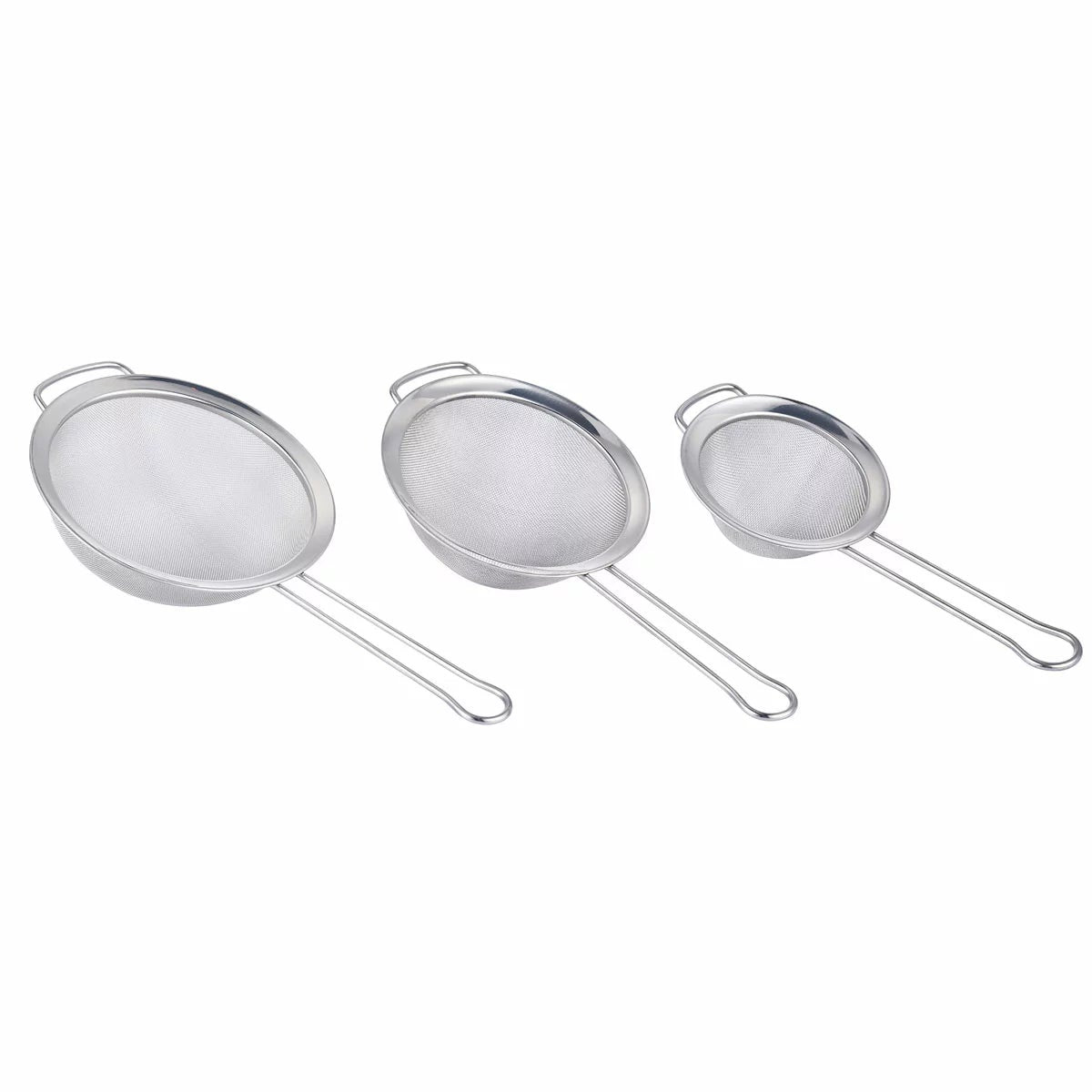 MIU Stainless Steel Mesh Strainer 3 Piece Set Fine Mesh Kitchen Sieve