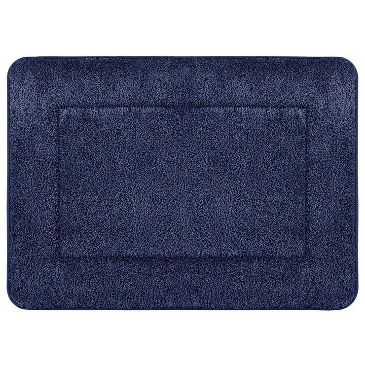 French Connection Memory Foam Bath Mat 2 Piece Set Blue Depths Soft Cushioned