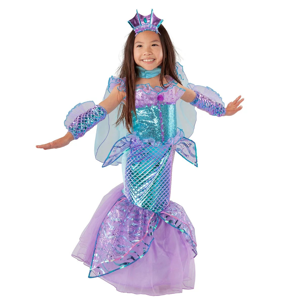 Teetot Blue Bubble Mermaid Costume Girls 7-8 Years Princess Factory