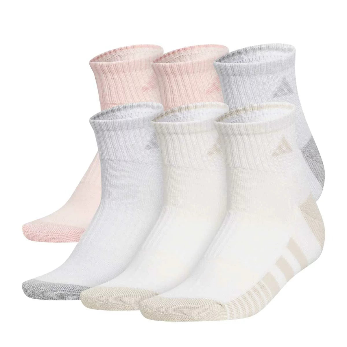 Adidas Womens Cushioned Crew Socks 6 Pair Pack Multi Athletic Everyday Socks