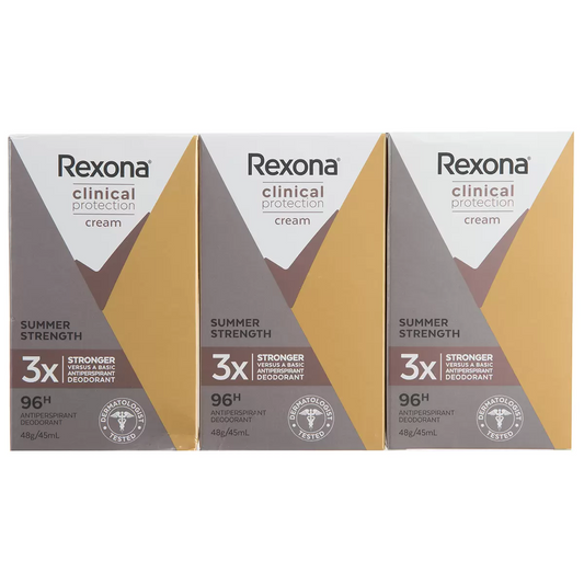 Rexona Summer Strength Clinical Protection Deodorant Cream 3 Pack 45ml Women
