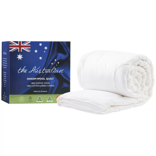 Australian Wool Quilt Double All Seasons 100% Cotton Cover Premium Doona