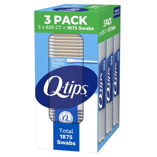 Q-tips Cotton Swabs 1875 Count 3 x 625 Soft 100% Cotton Multipurpose