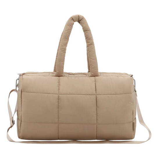 Mytagalongs Cloud Duffle Bag Beige Lightweight Weekender Gym Travel Bag