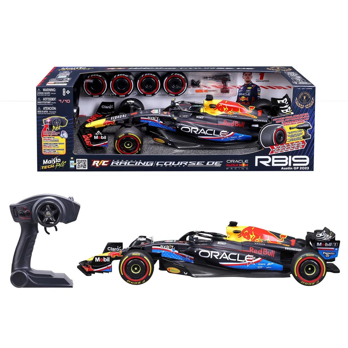 Maisto 1:10 Red Bull Max Verstappen Formula 1 RC Car 2.4GHz USB Rechargeable