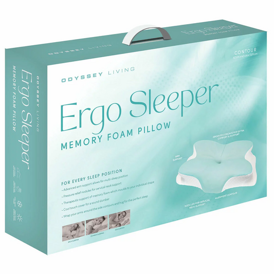 Odyssey Living Ergo Sleeper Memory Foam Pillow for Side, Back, Stomach Sleeper