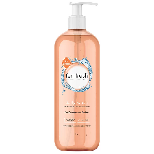Femfresh Intimate Wash 1L pH Balanced Soap Free Aloe Vera Daily Feminine Hygiene