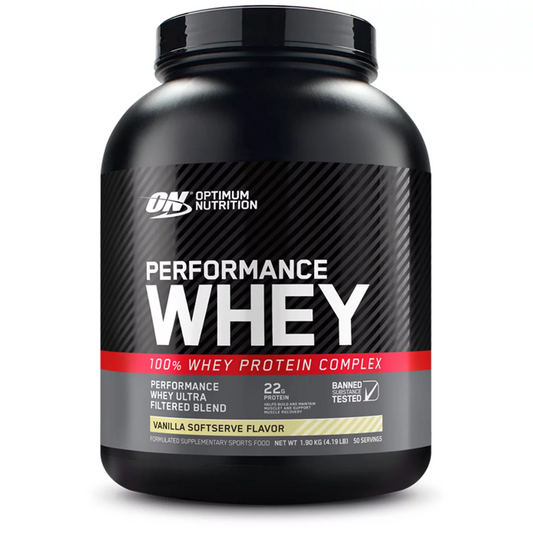ON Performance Whey Vanilla 1.9kg High Protein Shake Mix Sports Nutrition