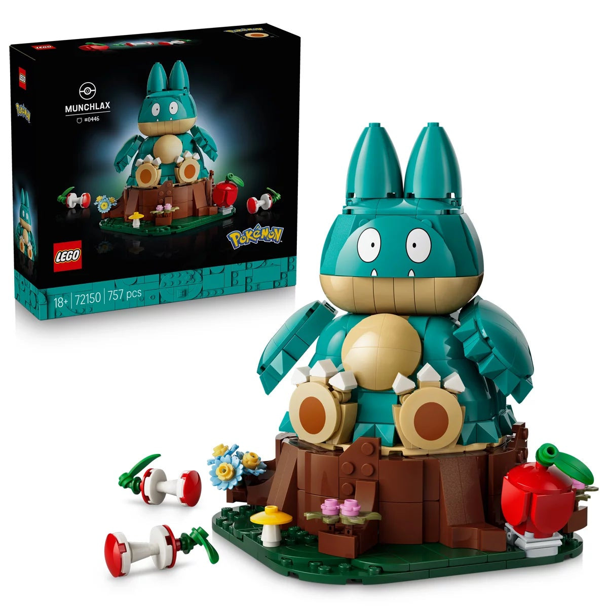 LEGO Munchlax Pokémon 72150 757pc Building Set Posable Display Figure