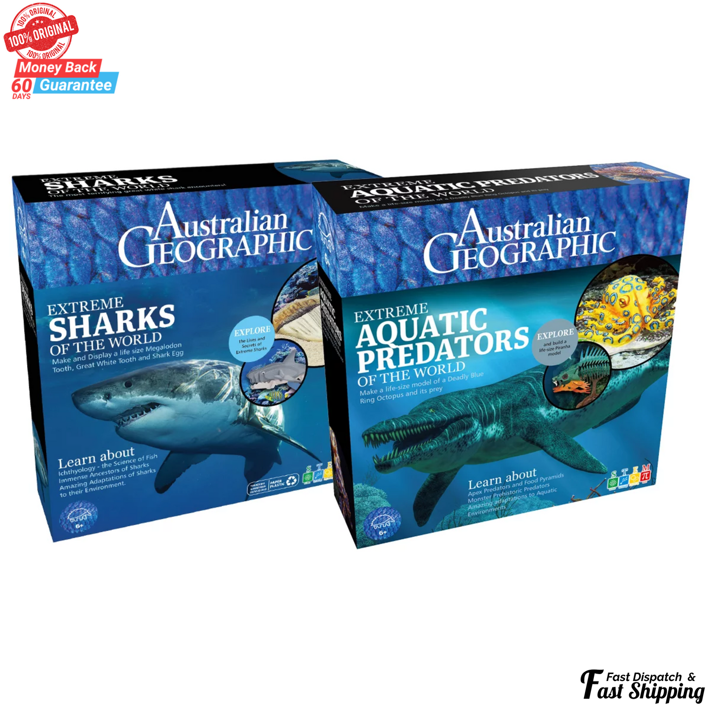Australian Geographic Extreme Animals Kit 2 Packs Sharks/Aquatic