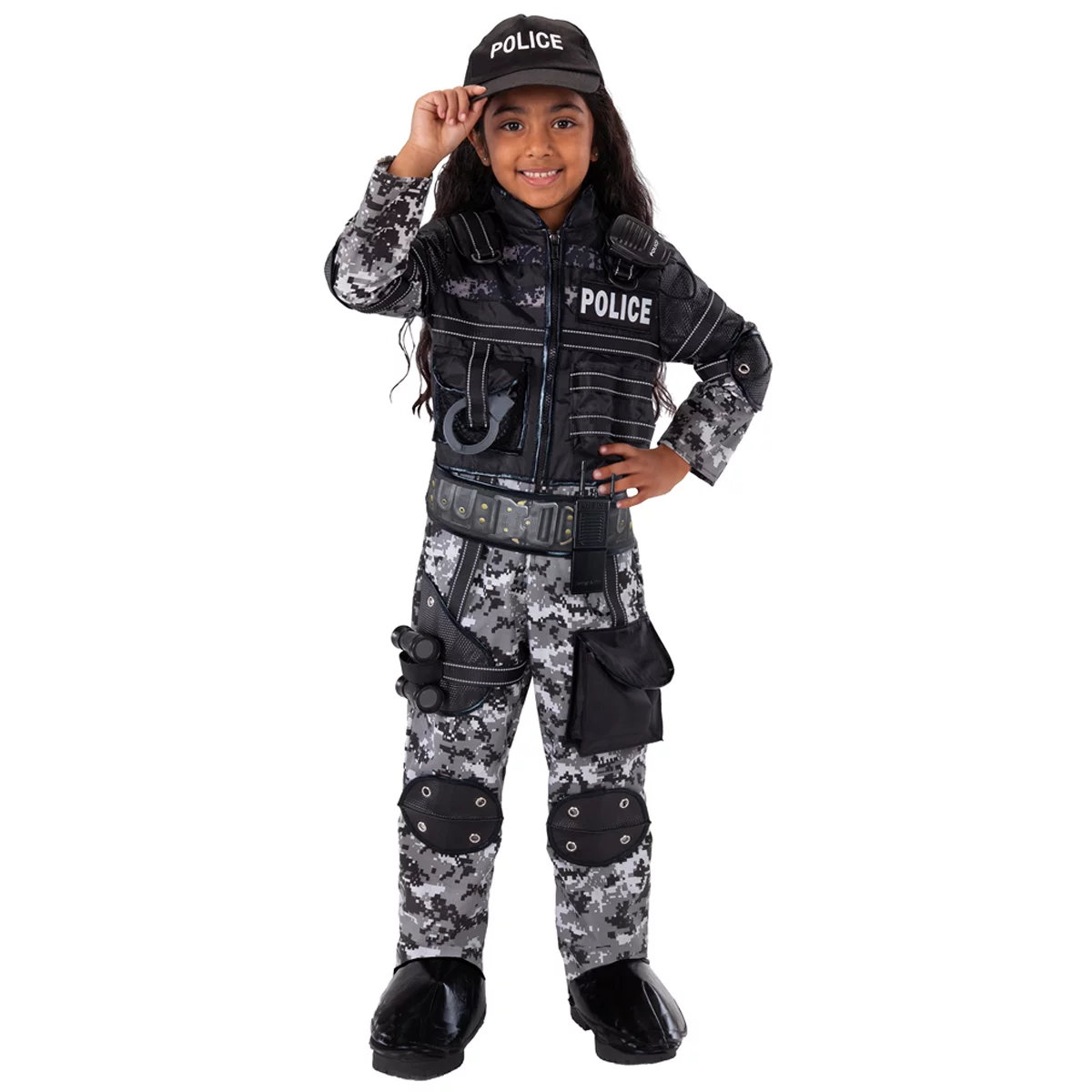 Teetot Adventure Factory Police Team Costume Kids Size 5-6 Dress Up