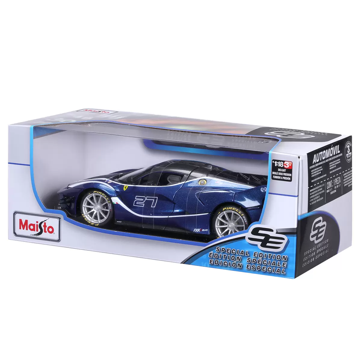 Maisto 1:18 Ferrari FXX K Evo Metallic Blue Detailed Die Cast Toy Diecast Car Free Shipping