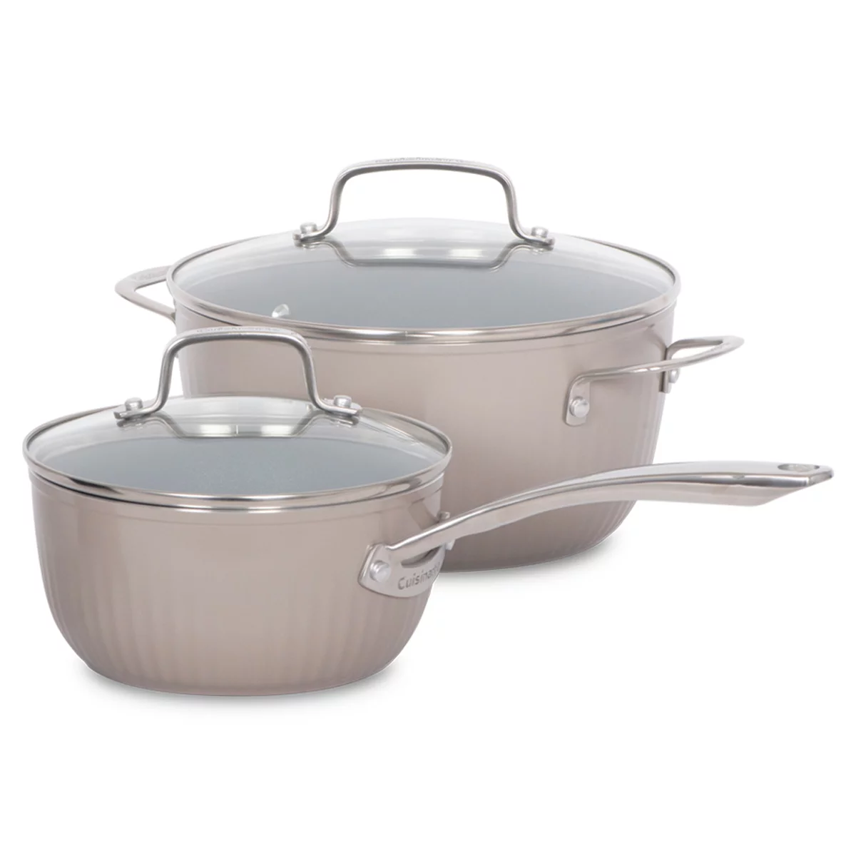 Cuisinart Non Stick Cookware 12 Piece Set Gray Induction Dishwasher Safe