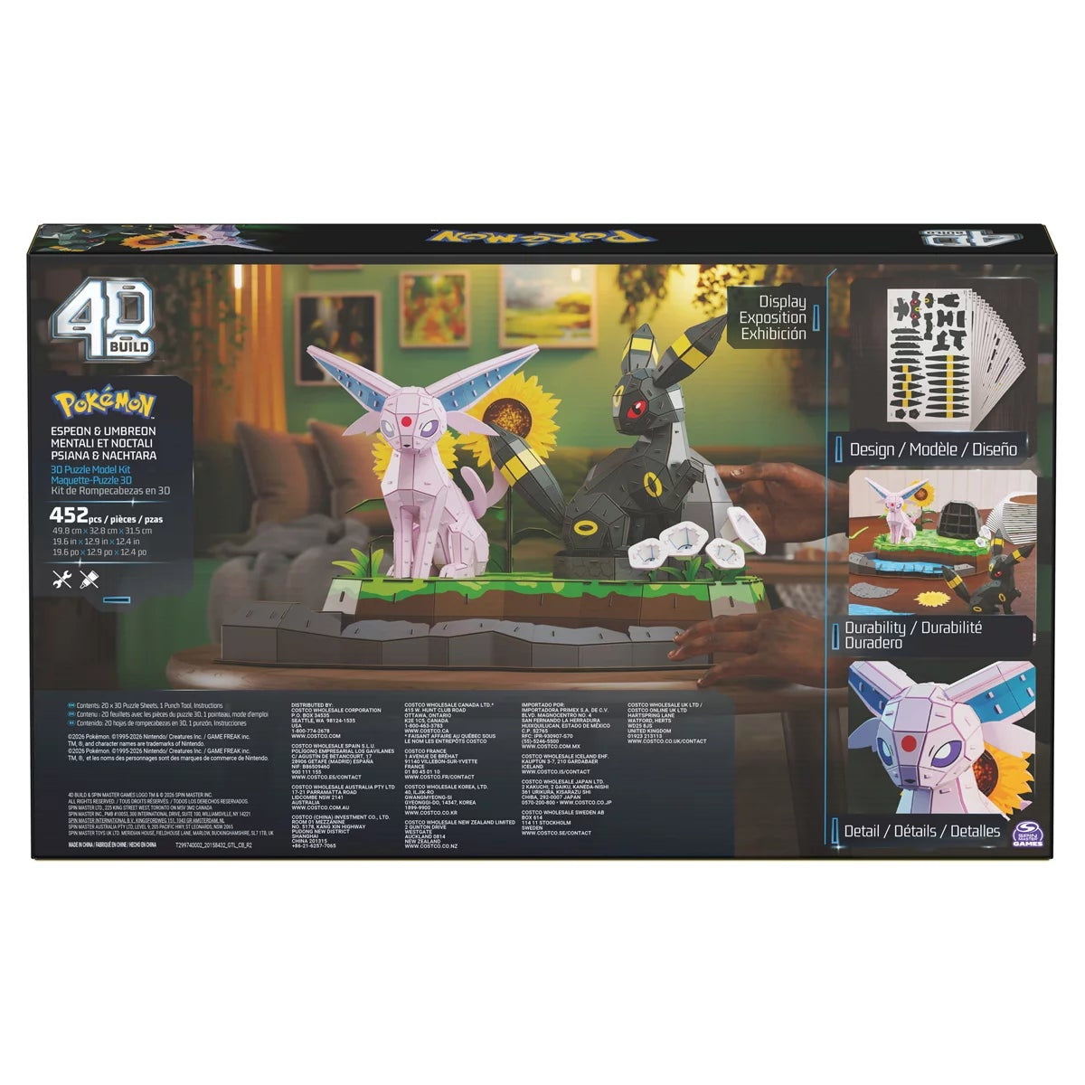 4D Build Pokémon Espeon & Umbreon 3D Puzzle Model Kit Official