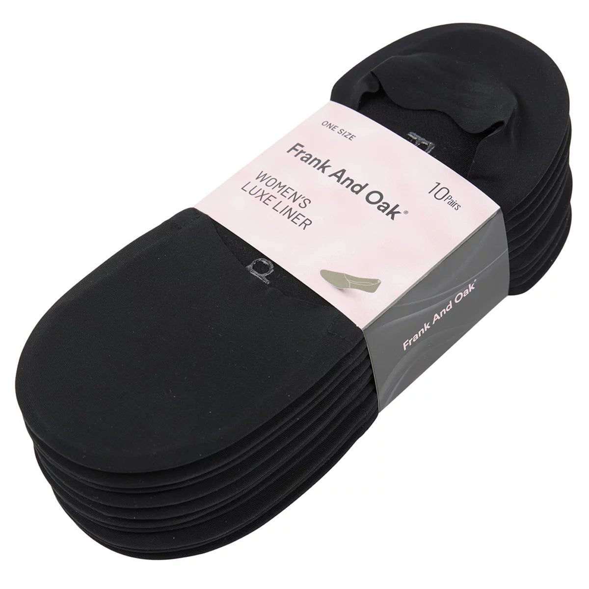 Frank And Oak Women's Liner Socks 10 Pack Black Non Slip Cushioned
