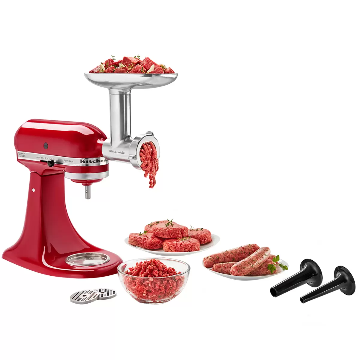 KitchenAid Metal Food Grinder Attachment 5KSMMGAA Stand Mixer Meat Grinder