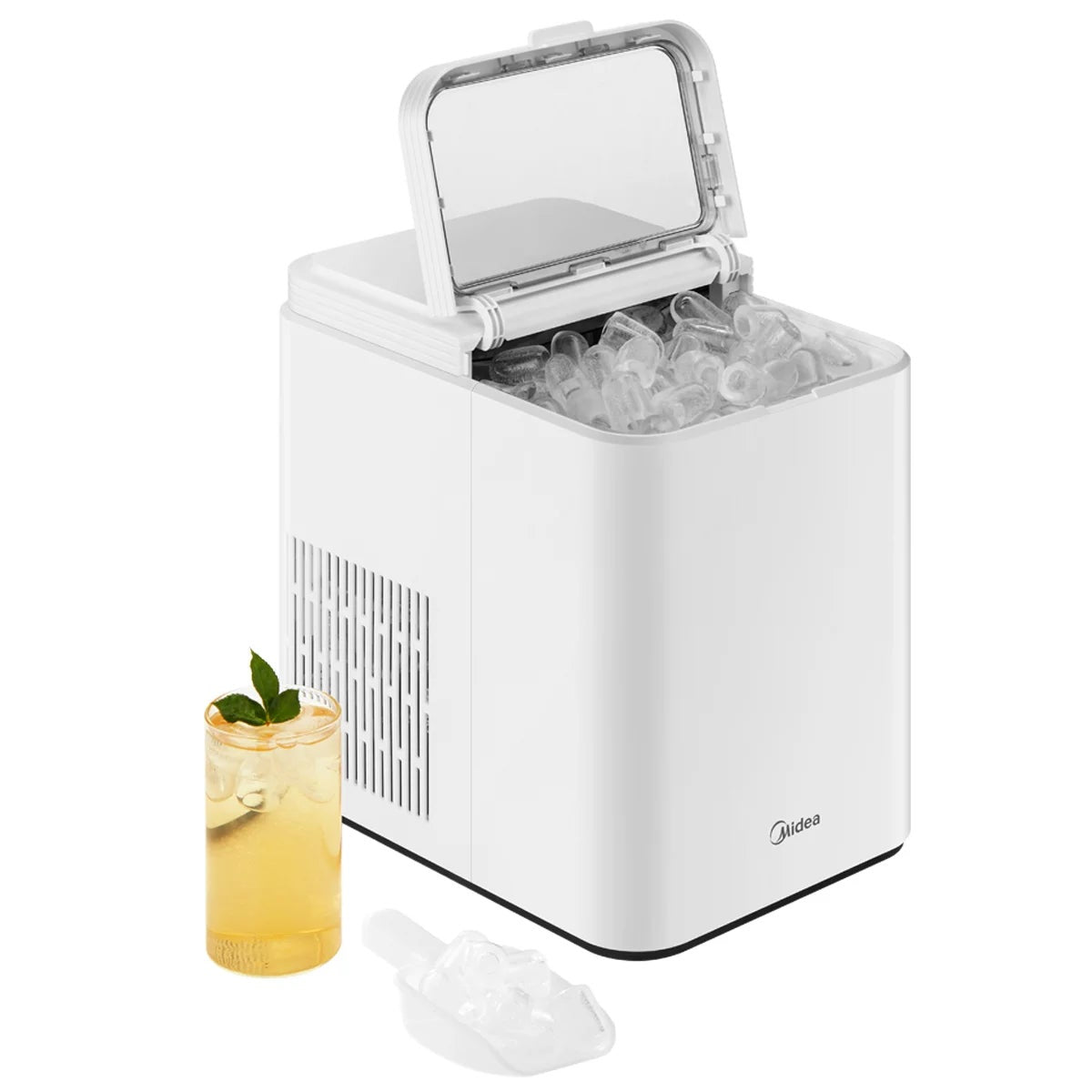 Portable Midea Ice Maker 12kg Daily Output Countertop Ice Machine White