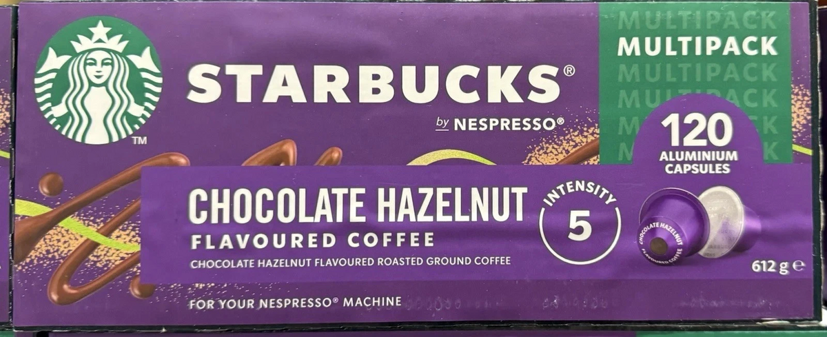 Starbucks Nespresso Chocolate Hazelnut Coffee Capsules 120 Pack Blonde Roast