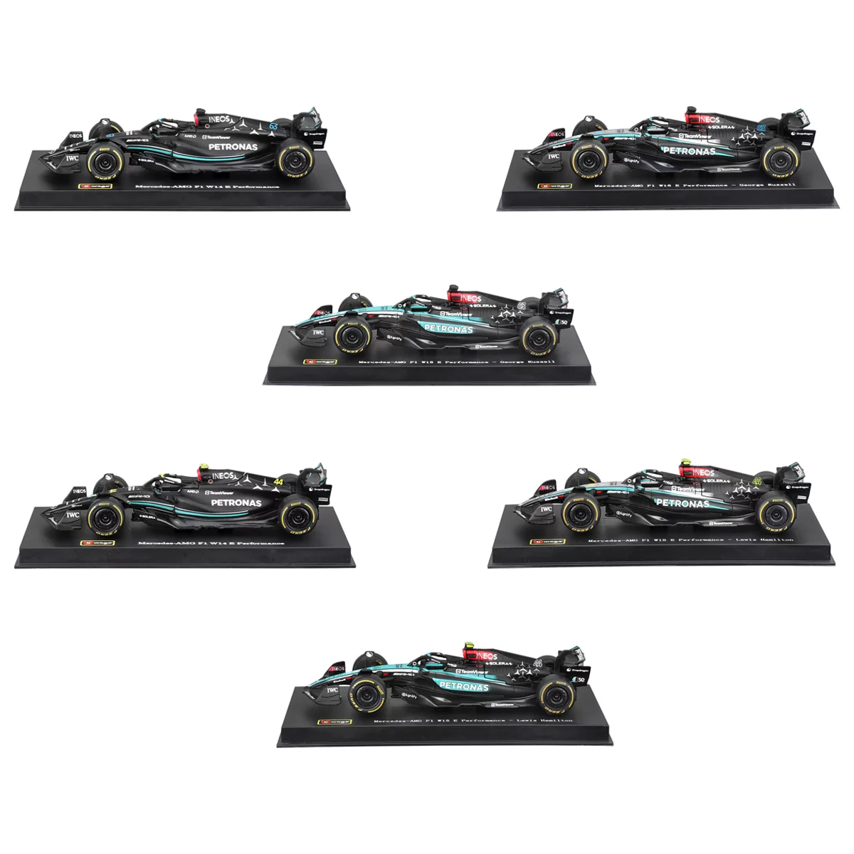 Maisto 1:43 Mercedes Formula Racing Die Cast 6 Pack 2026 Collectible Cars
