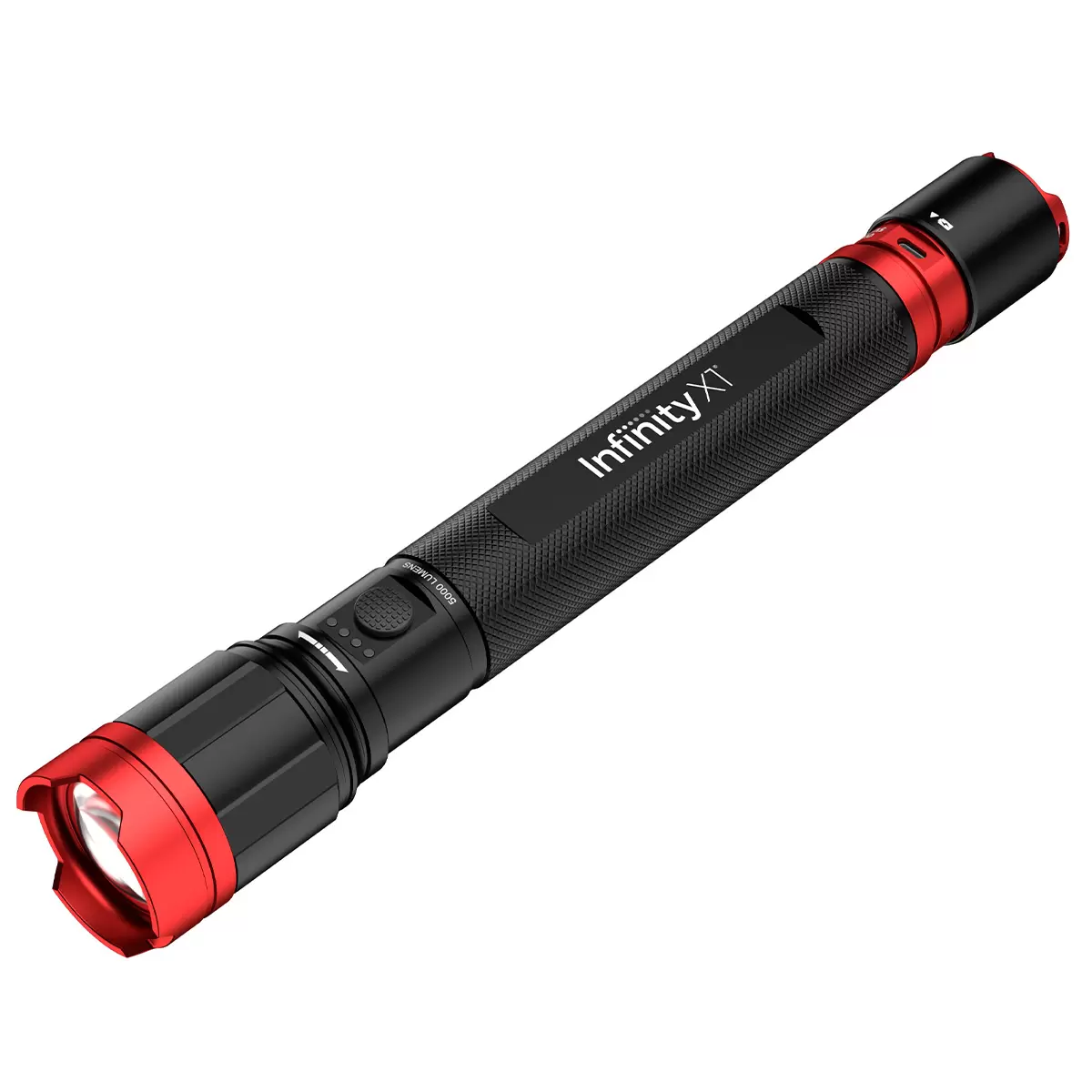 Infinity X1 5000 Lumen Dual Power Focusing Flashlight Rechargeable USB Torch