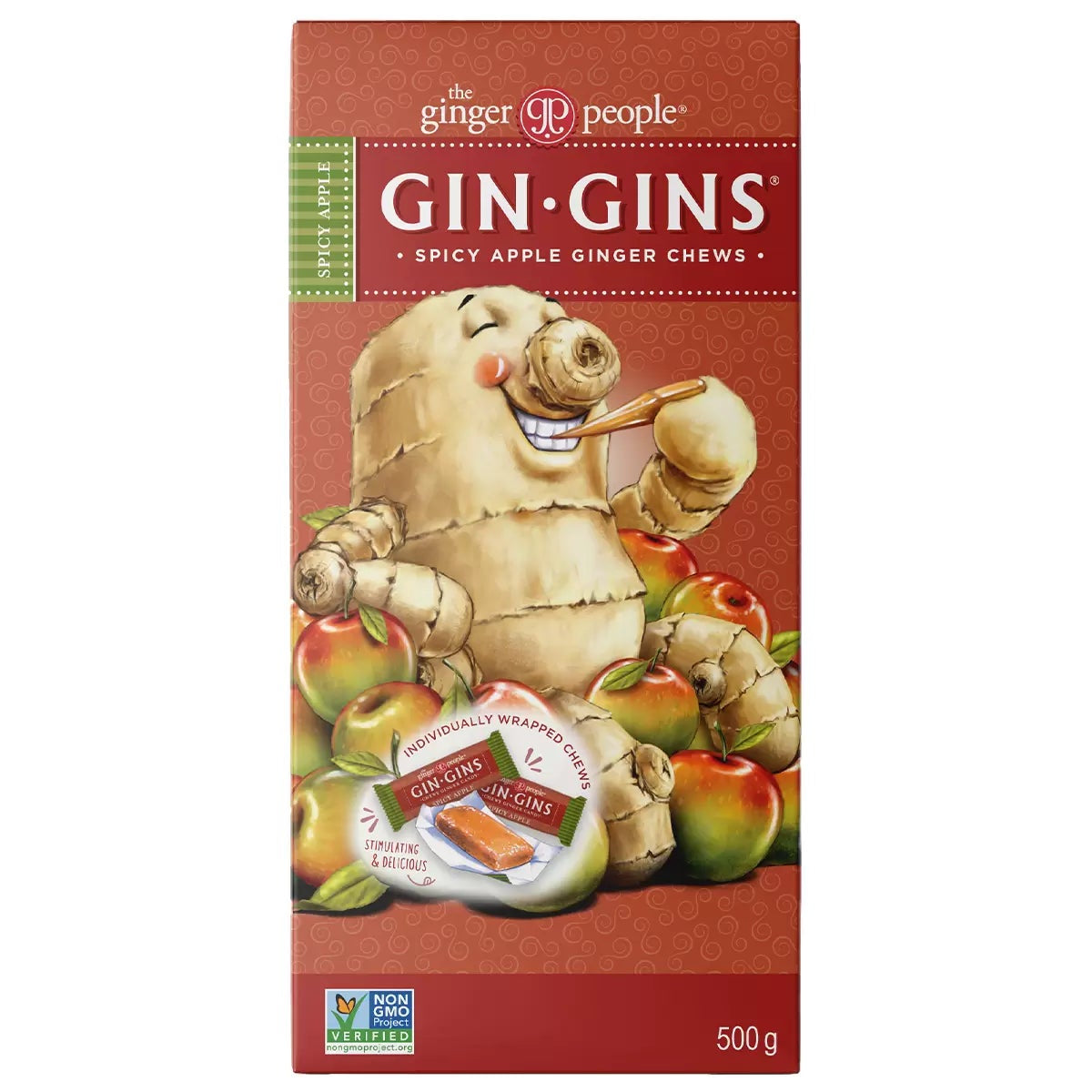 GIN GINS Spicy Apple Ginger Chews 500g The Ginger People Vegan Gluten Free