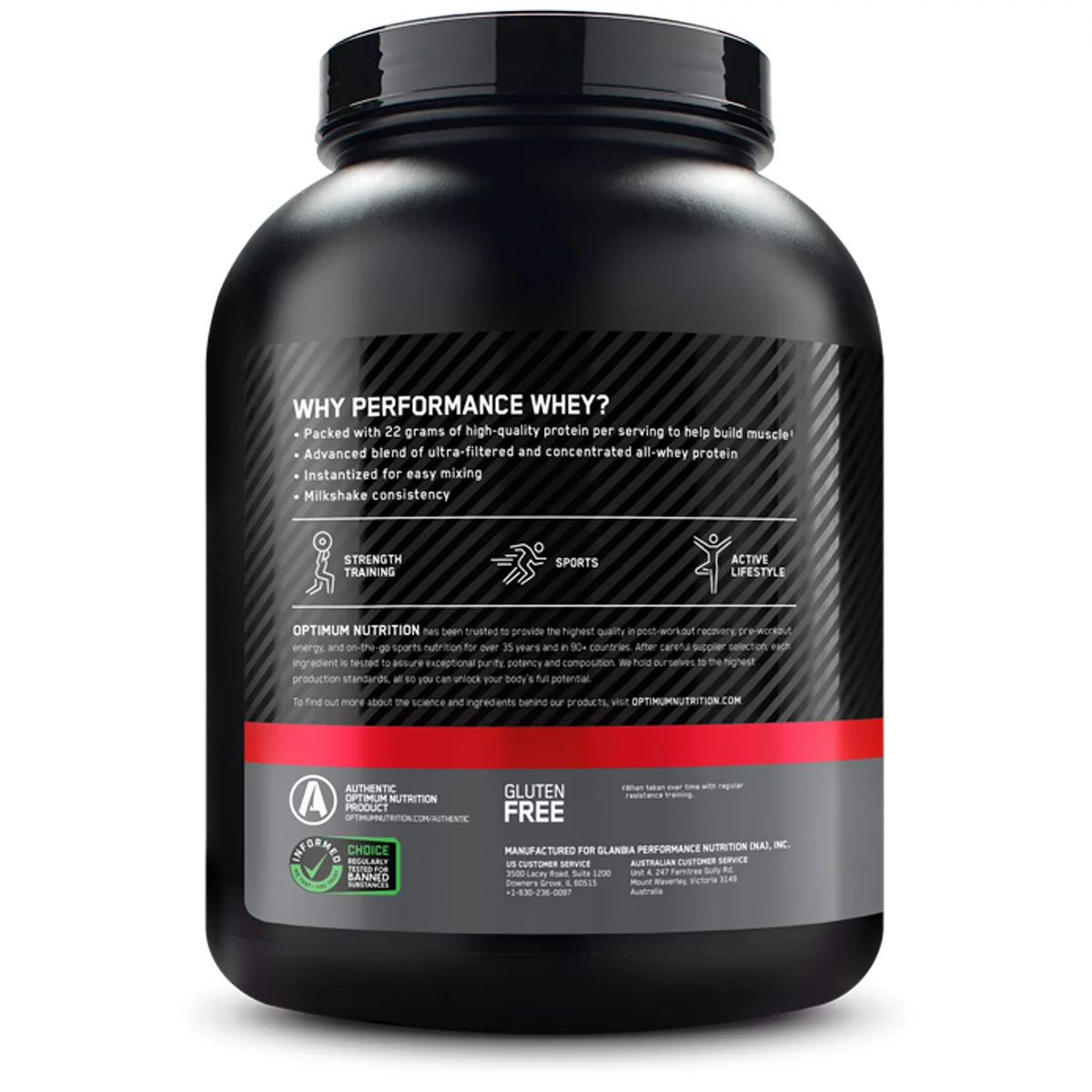 ON Performance Whey Vanilla 1.9kg High Protein Shake Mix Sports Nutrition