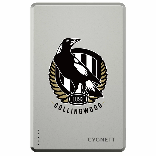 Cygnett 5K Slim Mag Power Bank Collingwood Magpies 5000mAh Wireless CY5362PBCHE