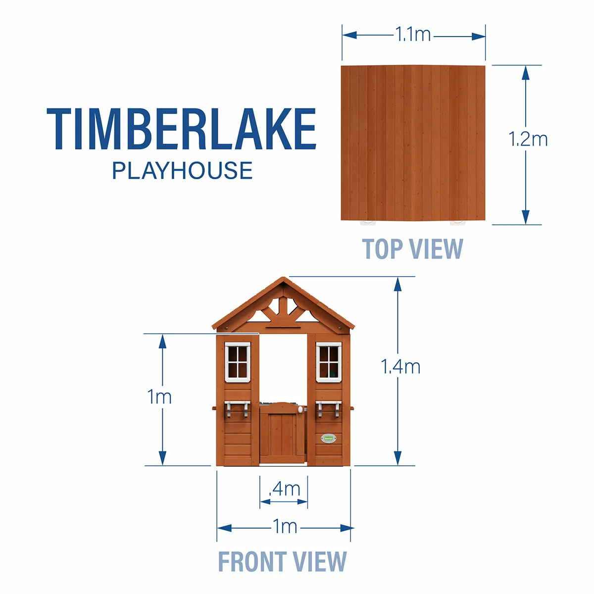 Backyard Discovery Timberlake Cedar Wooden Kids Cubby House Outdoor Playhouse