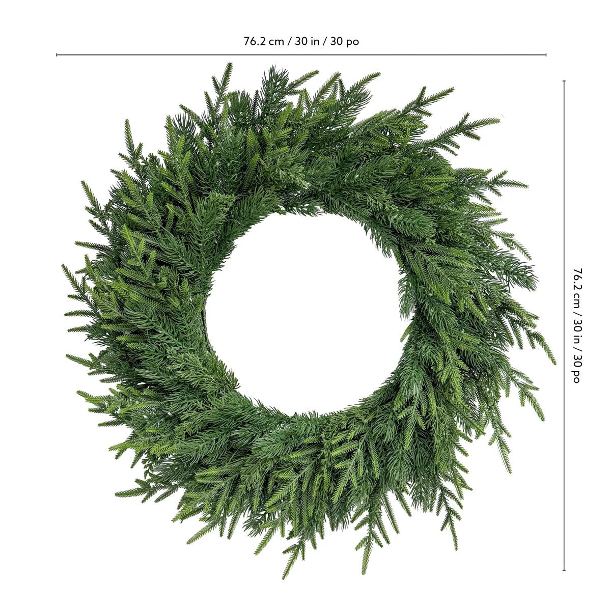 30 Inch Pre-Lit Norfolk Pine Christmas Wreath Battery LED Holiday Decor