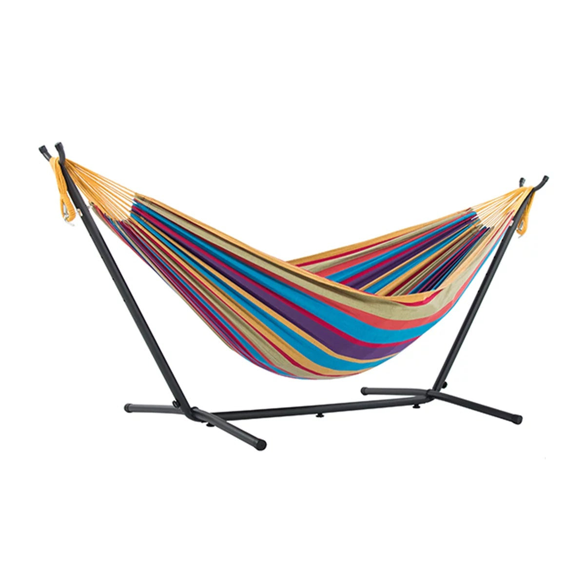 Vivere Cotton Double Hammock with Steel Stand Tropical 204kg