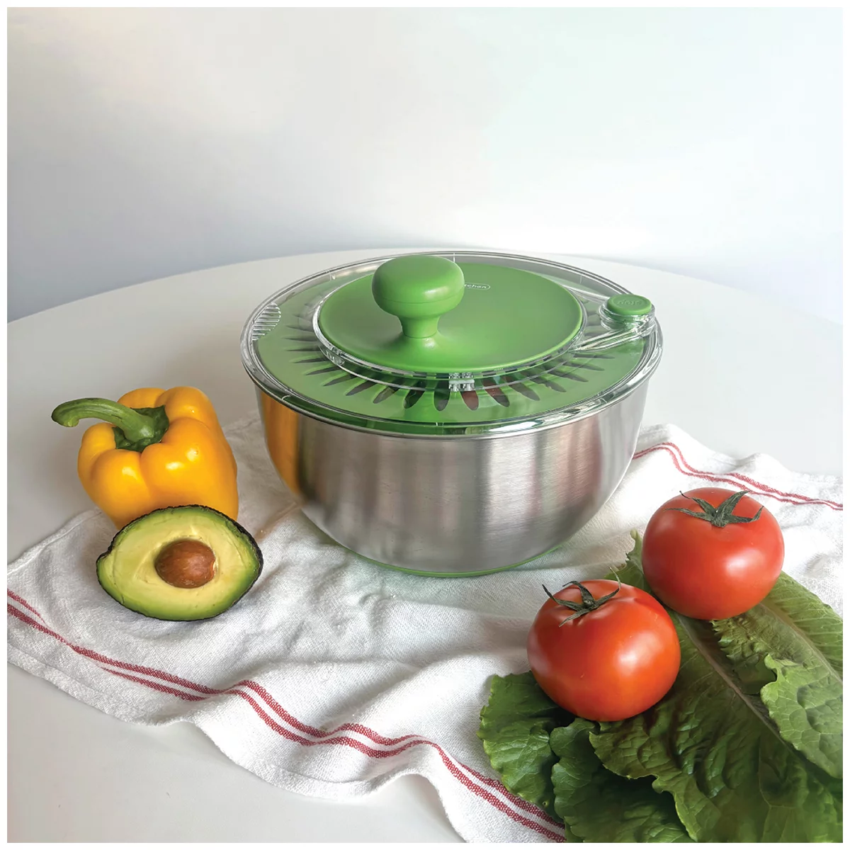 Rollkitchen Salad Spinner 4.5L Stainless Steel Large Vegetable Dryer Washer Free Shipping