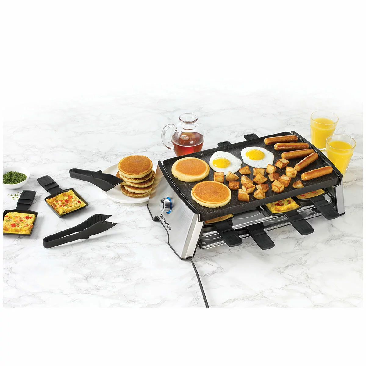 Ricardo The Rock Reversible Raclette Party Grill 8 Person Electric Grill