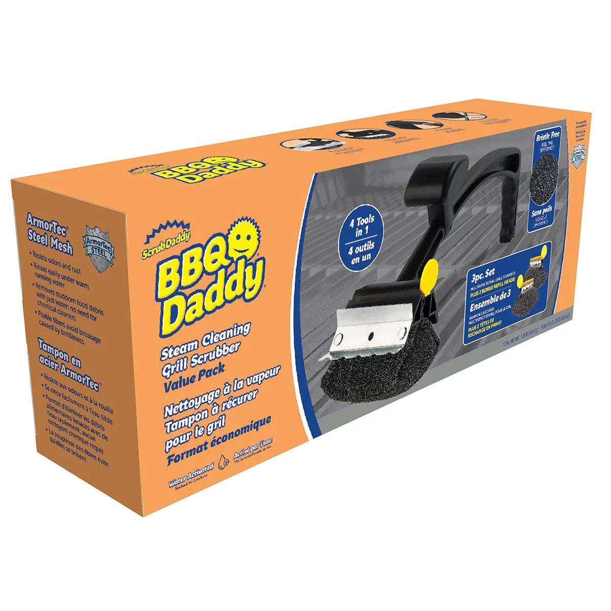 Scrub Daddy BBQ Daddy Grill Scrubber Steam Cleaning Brush + Refill Head