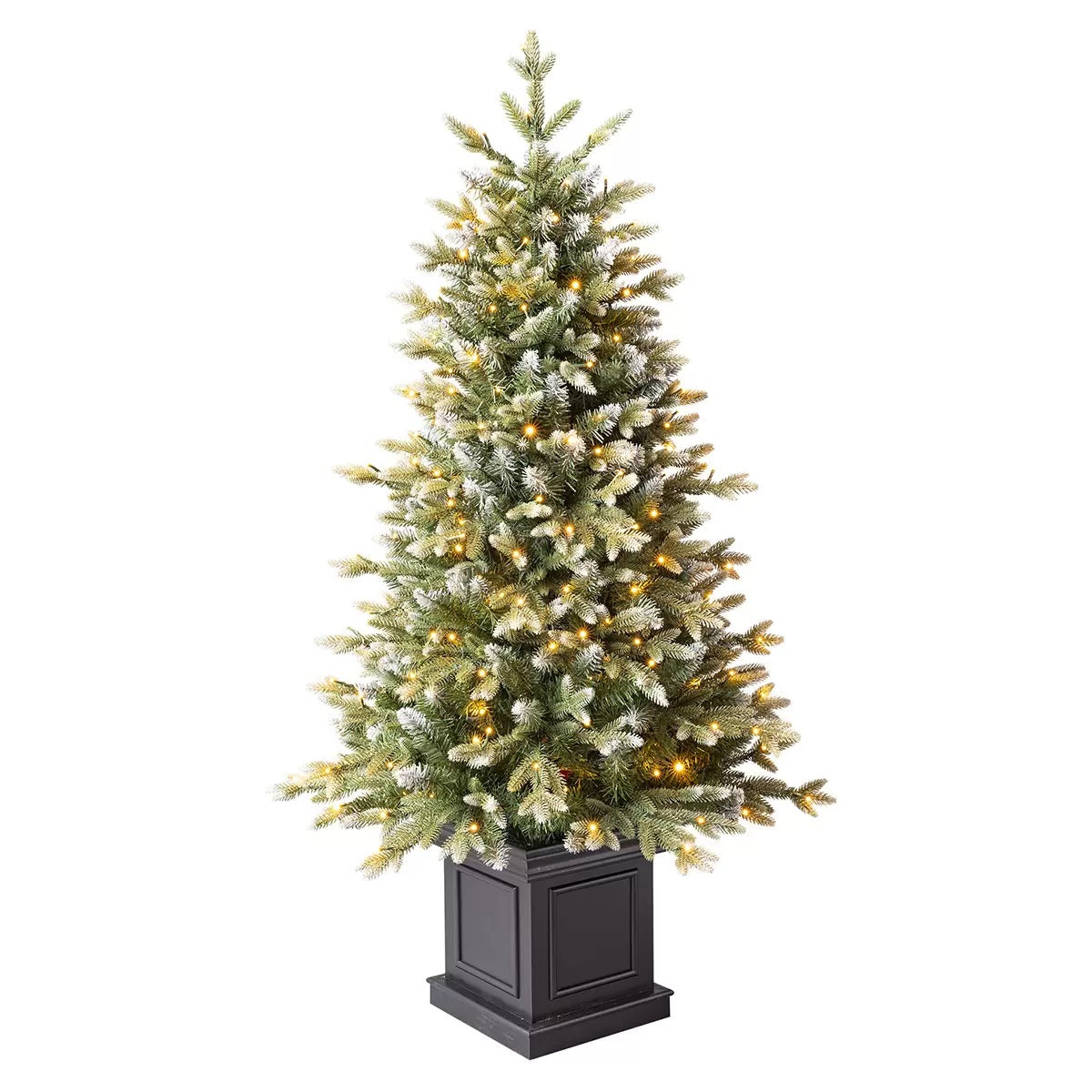 Pre-Lit Frosted Potted Christmas Tree 1.37m 200 LED Colour Changing
