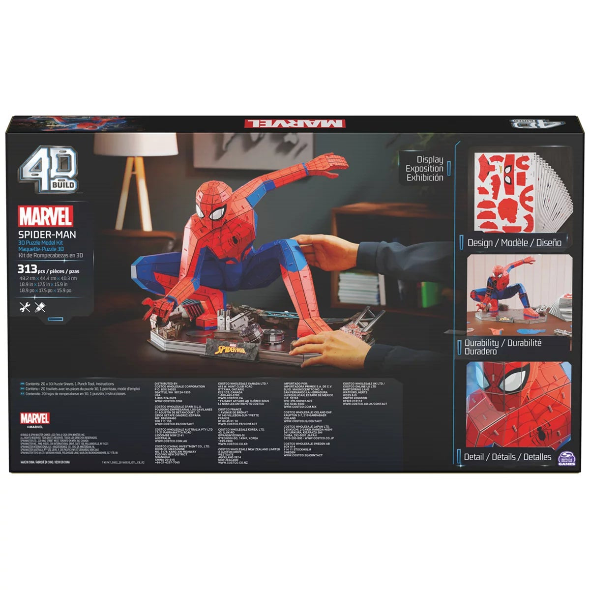 4D Build Marvel Spider-Man 3D Puzzle Model Kit with Display Stand