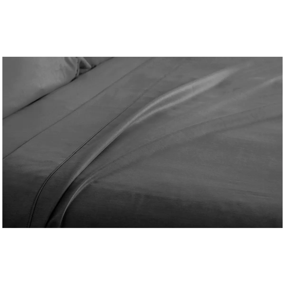 Ramesses 2000 Thread Count Bamboo Single Sheet Set Charcoal Soft Cooling