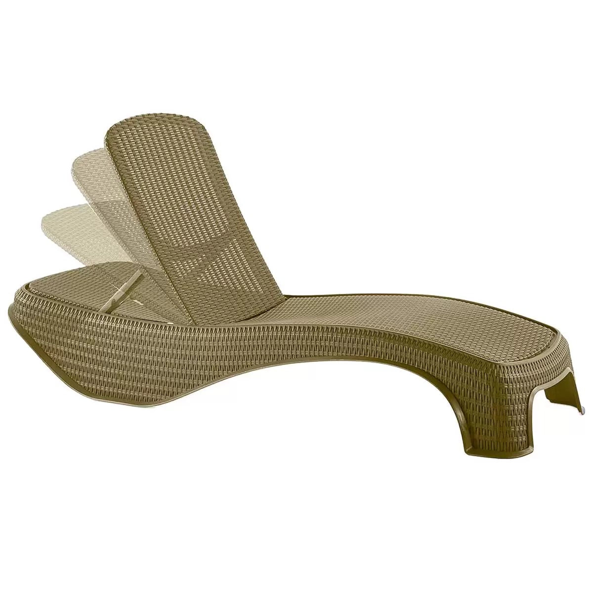 Keter Atlantic Sun Loungers 2Pk Beige Reclining Patio UV Resistant Furniture