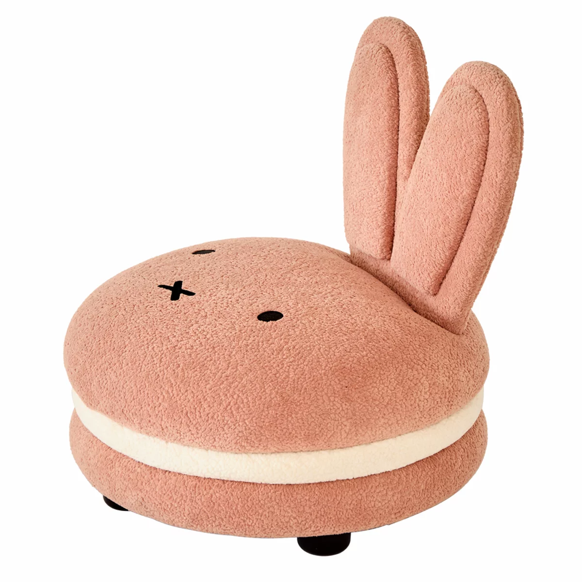 Aesthetik Kids Miffy Macaron Chair Pink Bouclé Kids Accent Chair Bunny Seat