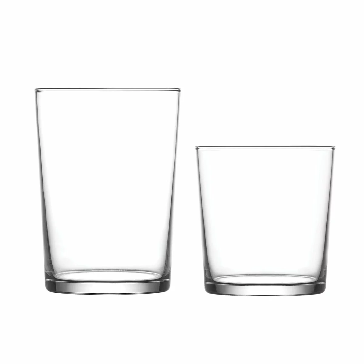 LAV Bodega Drinking Glass Set 16 Piece – Stackable Clear Glass Tumblers