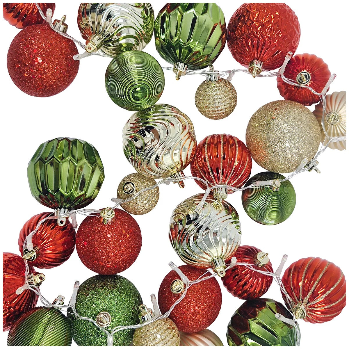 Multicoloured Christmas Garland PreLit LED Twinkle Lights Ornament Holiday Decoe