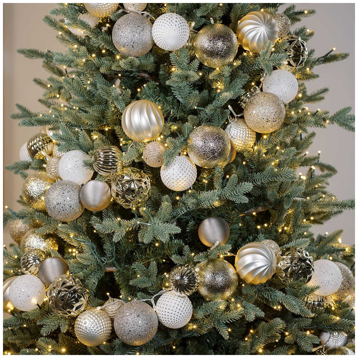 18M Pre-Lit Christmas Garland Metallic Ornament LED Twinkle Lights Holiday Decor
