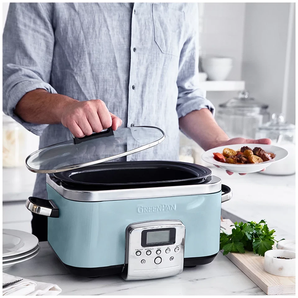 GreenPan 6L Slow Cooker CC005725-003 Blue Haze Home Kitchen Cookware Free Shipping