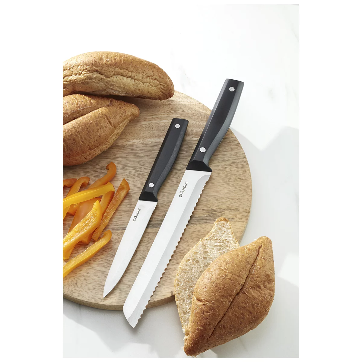 Hampton Forge Jasper 5pc Kitchen Knife Set Stainless Steel with Covers