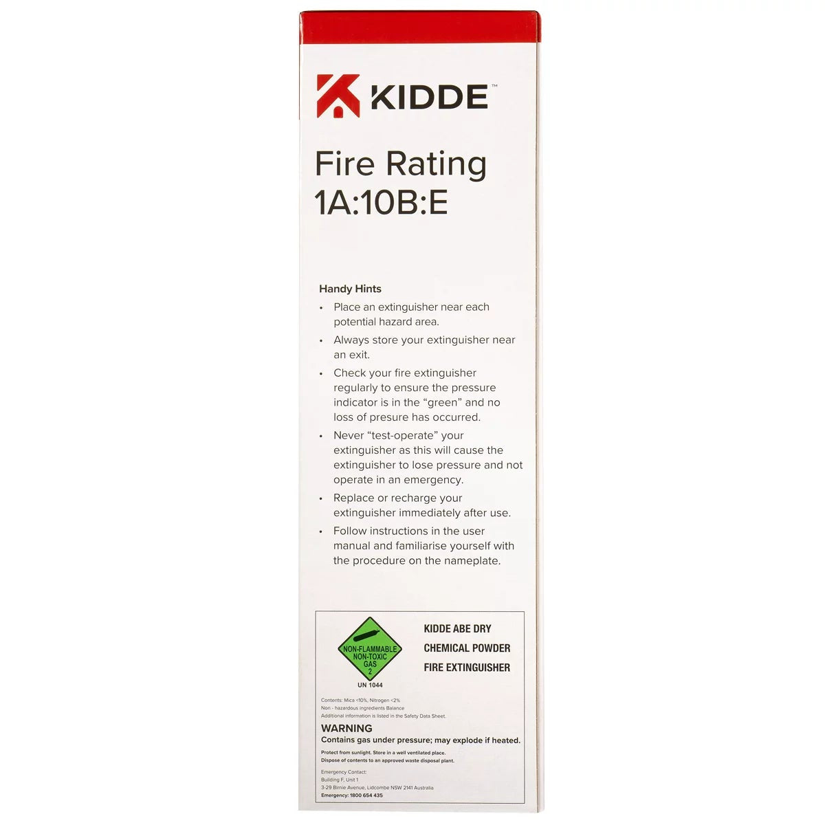 Kidde Fire Extinguisher 1kg Twin Pack 1A:10B Fire Safety Emergency Protection