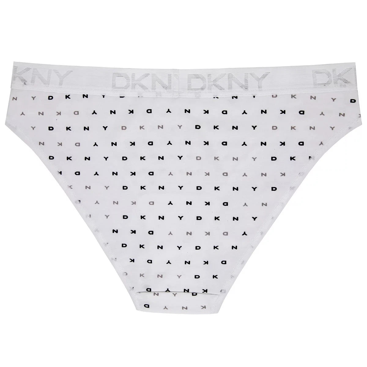DKNY Women's Bikini Brief 4 Pack White Black Large Soft Stretch Cotton