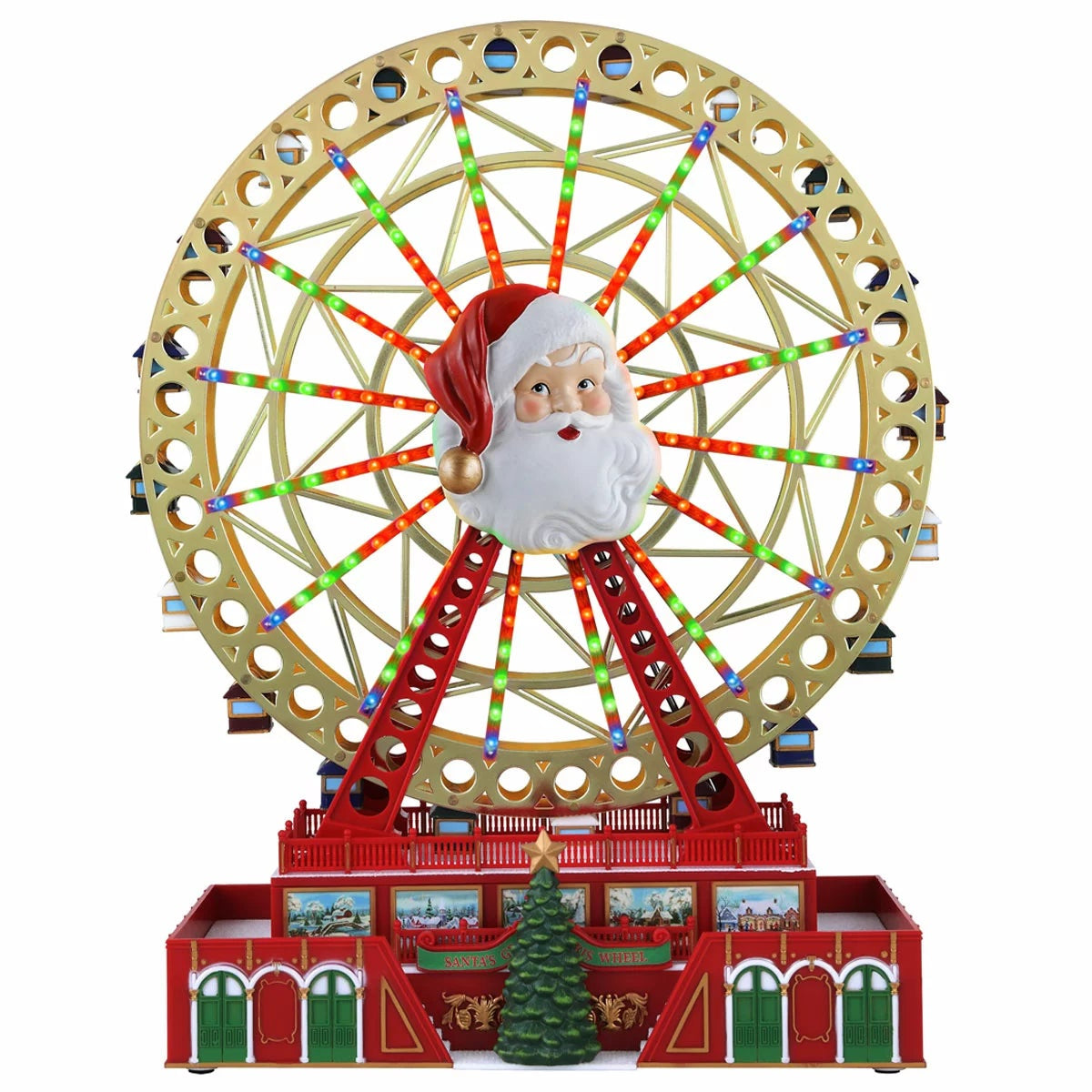 Mr Christmas RGB Santa Ferris Wheel Christmas Decoration Rotating Musical LED